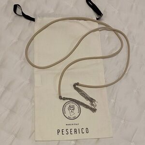 Peserico Beige Women's Belt with Silver Accents